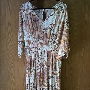 Cato long three-quarter inch Sleeve Paisley Dress -  multicolored.